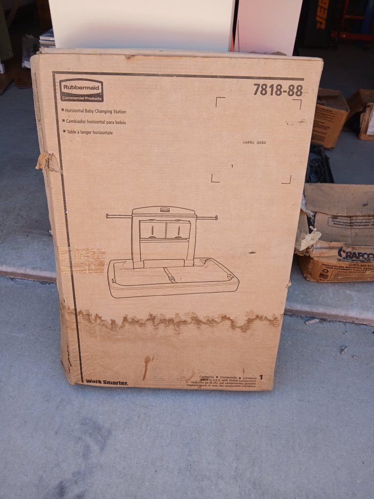 Rubbermaid 7818-88 Commercial Horizontal Baby Changing Station - New, Wall-Mounted