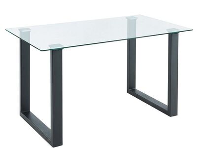 Wayfair Wrought Studio Adymn Glass Top Metal Base Dining Table