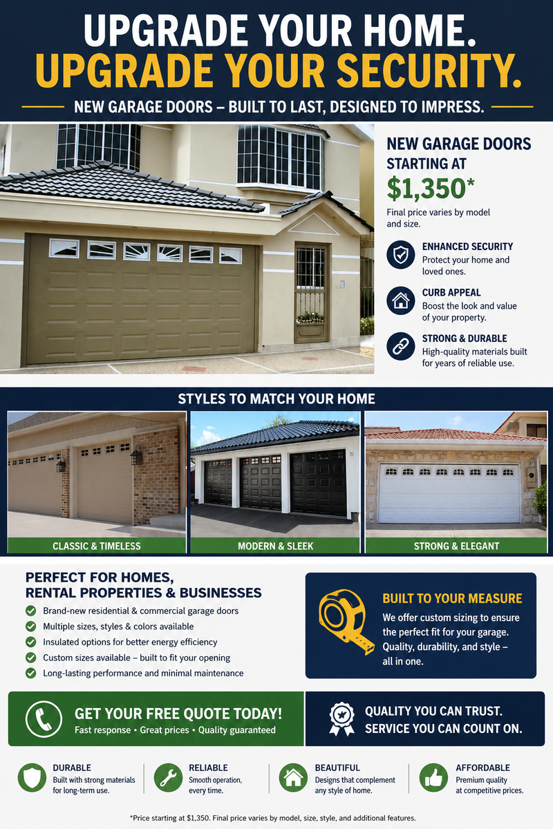 New Garage Doors in Utah | Replacement Garage Doors From $1,350