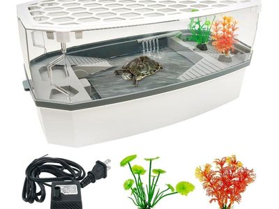 Acrylic Turtle Tank with Lid and Water Pump, Medium