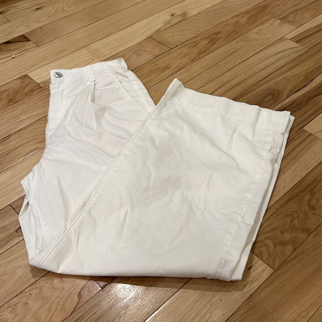 Mavi Pera Pleated Wide Legged White Casual Pants