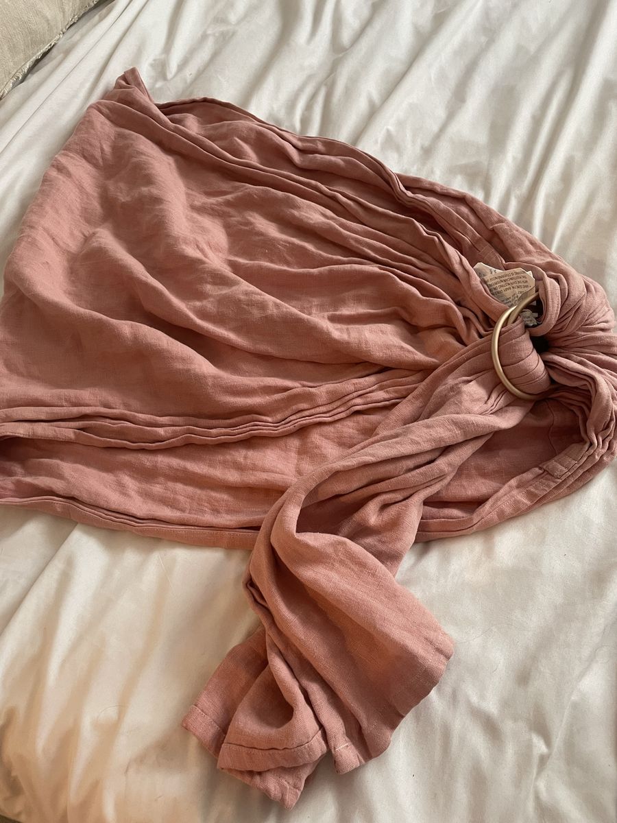 WildBird 100% Linen Ring Sling Baby Carrier – Dusty Rose