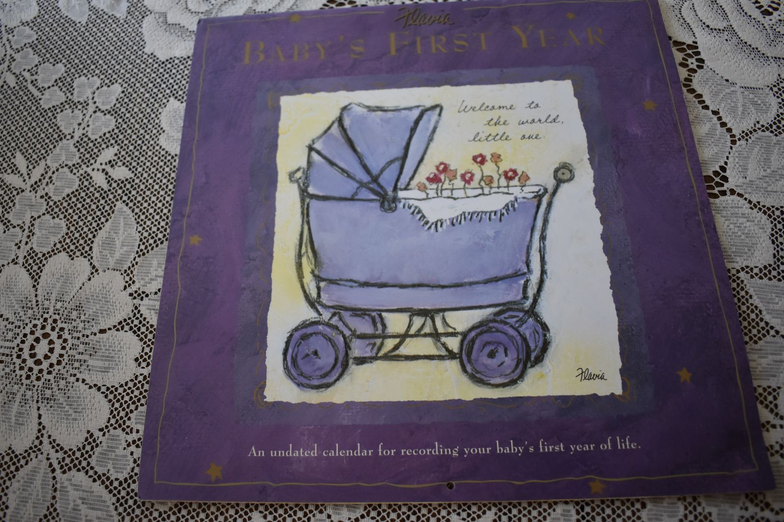 BABY’S FIRST YEAR CALENDAR TO FILL OUT WITH DATE AND YEAR AND INFORMATION ABOUT THE BABY