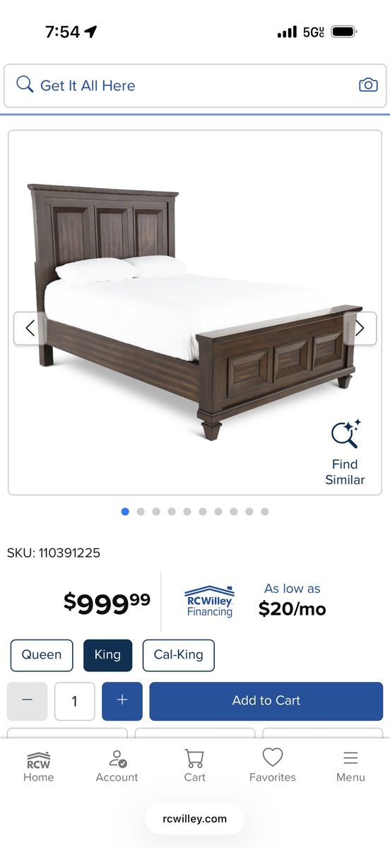 King size bed frame 
