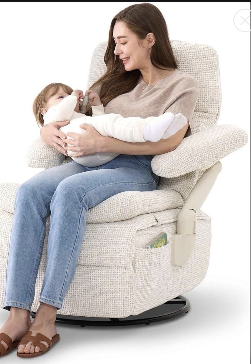Lullacloud Adjustable, reclinable, washable nursery chair w/ extra cushion