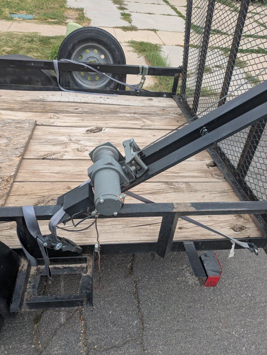Used Utility Trailer with Winch and Drop Down Ramp