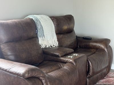 Leather loveseat