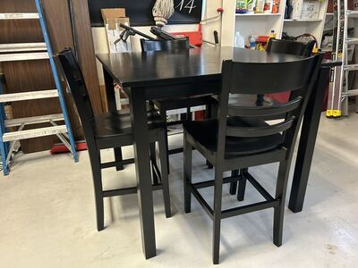 Black High Top Table and Chairs