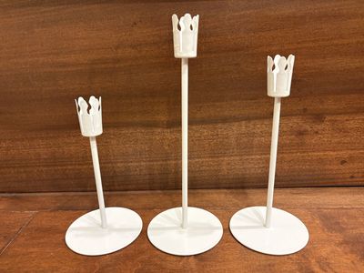 3 White Metal IKEA Vinter Candle Holders