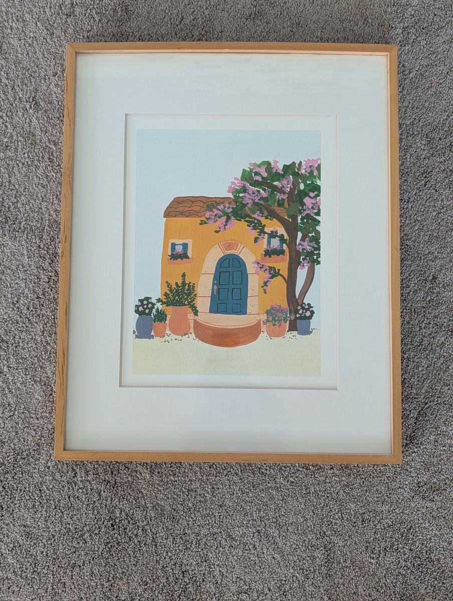Two 16" x 20" West Elm Wooden Wall photo frames with mats. 