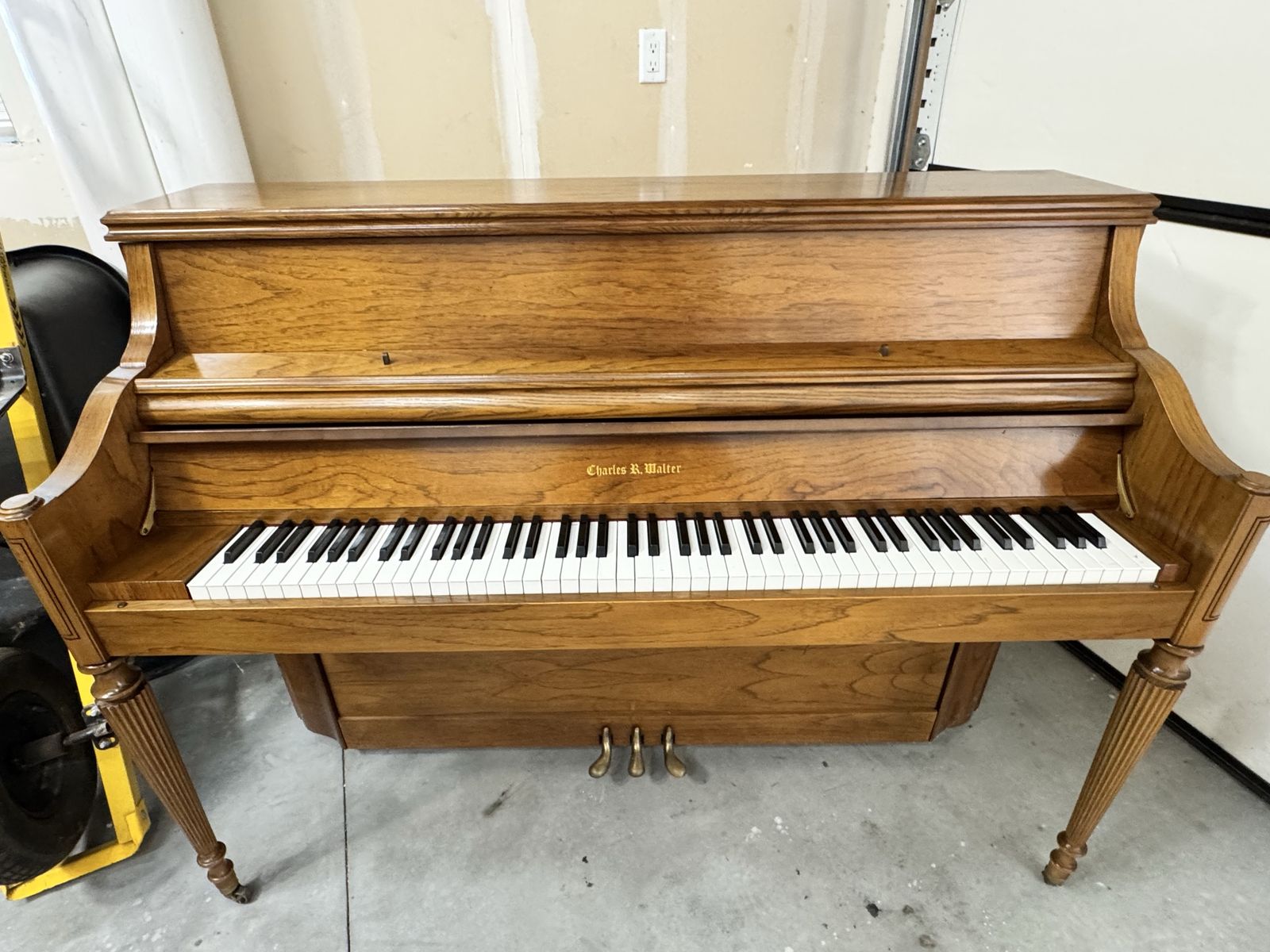 Charles R. Walter Upright Piano - Classic Wood Finish