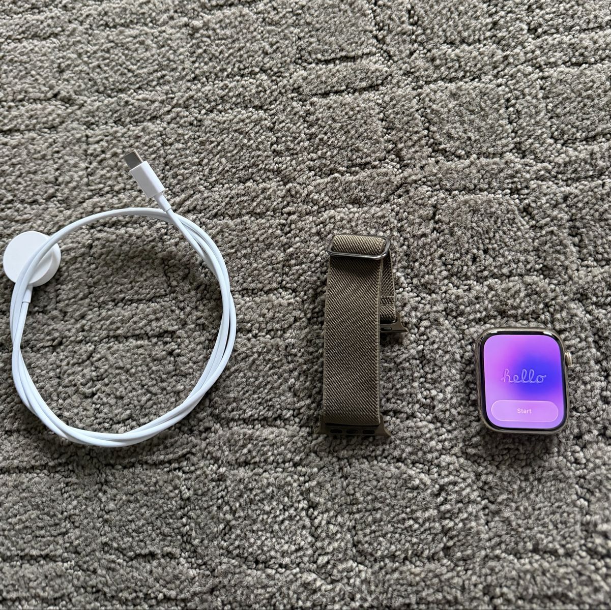 Apple Watch Series 7 45mm Stainless Steel with Band and Charger