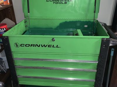 Cornwell Quality Tools Green Rolling Tool Cart Box with Drawers & Top Compartment