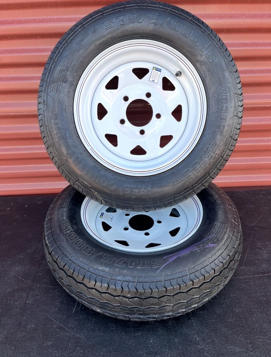 New ST 175/80 D 13 Trailer Tires with New wheels