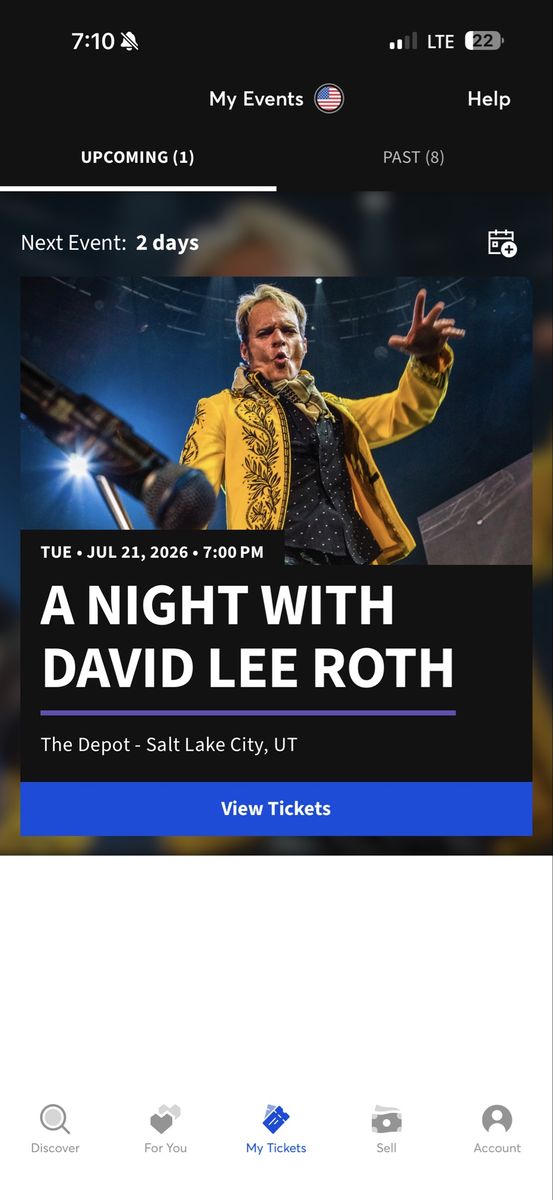 David Lee Roth @ The Depot - 1 Ticket