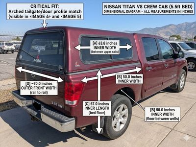LEER Camper Shell - Fits 04-15 Nissan Titan Crew Cab (5.5ft short Bed)