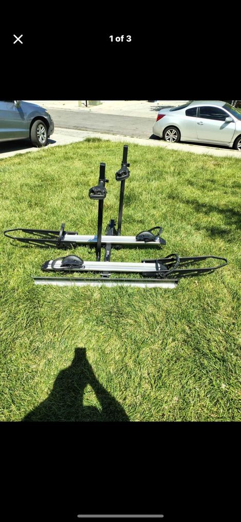 Young electric 2 bikes rack with ramp