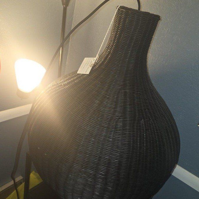 Black Woven Rattan Vase Decorative Home Accent