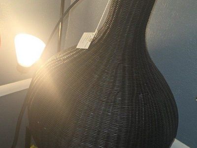 Black Woven Rattan Vase Decorative Home Accent