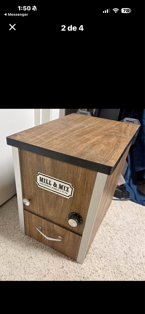 Vintage Mill & Mix Grain Mill Flour Grinder Cabinet Stevens Enterprises