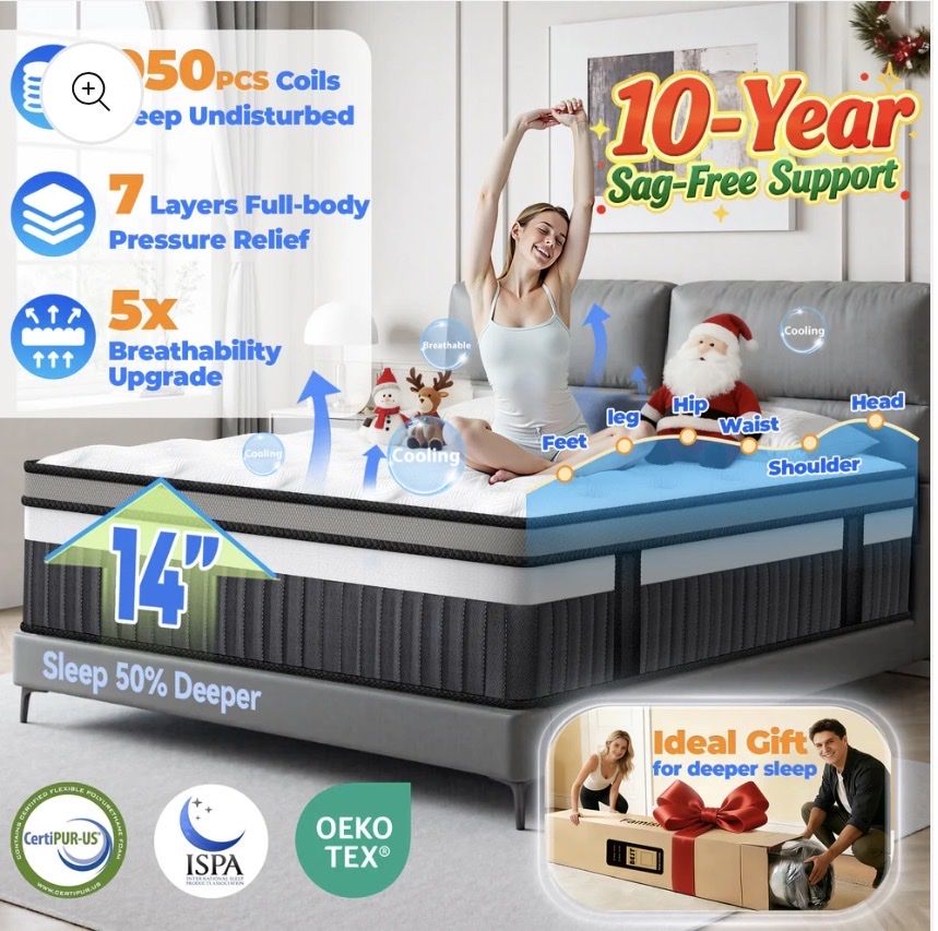 Famistar 14 inch king hybrid mattress