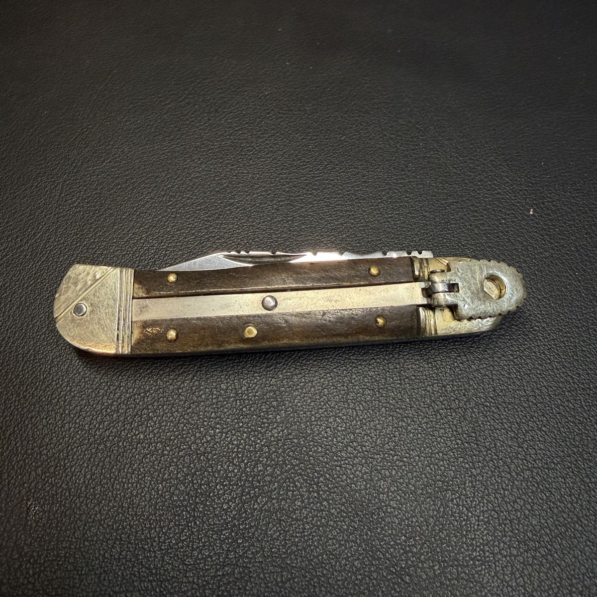 Vintage German Lever Lock Knife Stag Handle Filework Blade Solingen