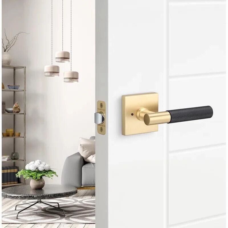 Aspra Square Privacy Rosette, Knurled Grip