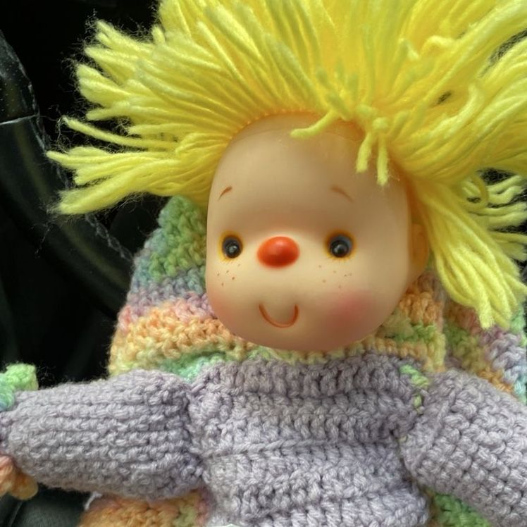 Vintage 1980s Lollipop Lane Crocheted doll