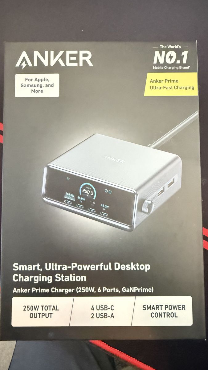 Anker Prime 250W Desktop Charging Station (6 Ports, GaNPrime)