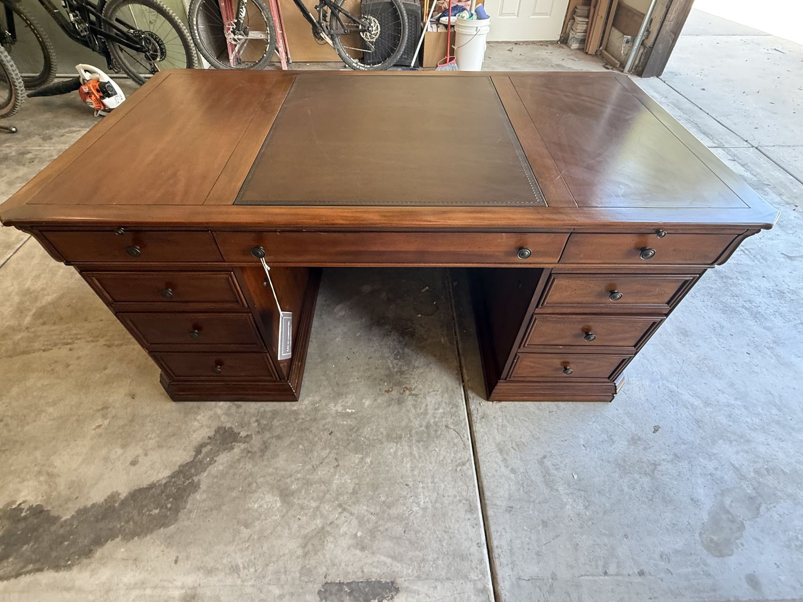 Brand New! 66" Hooker Furniture Executive Desk All Wood + Leather Top