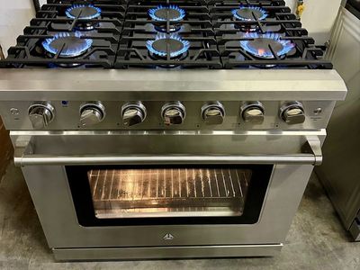Sunmaki 36-Inch Slide-In Gas Range in Stainless Steel! With Convection Oven