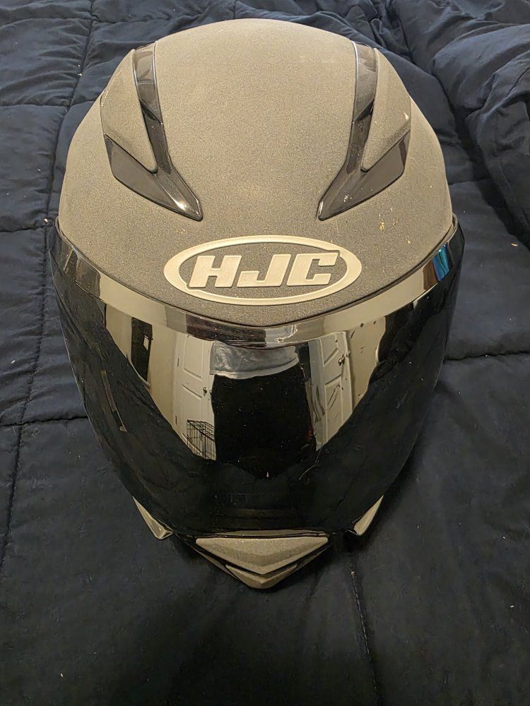 HJC Motorcycle Helmet - Full-Face, Large, Matte Grey, DOT Approved