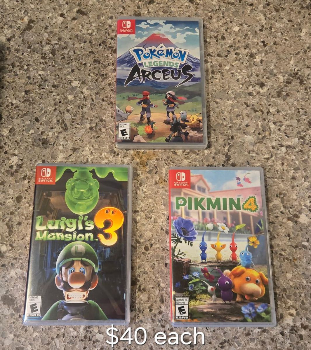 Nintendo Switch games $40 each including PokeMon Arceus! Trades considered!