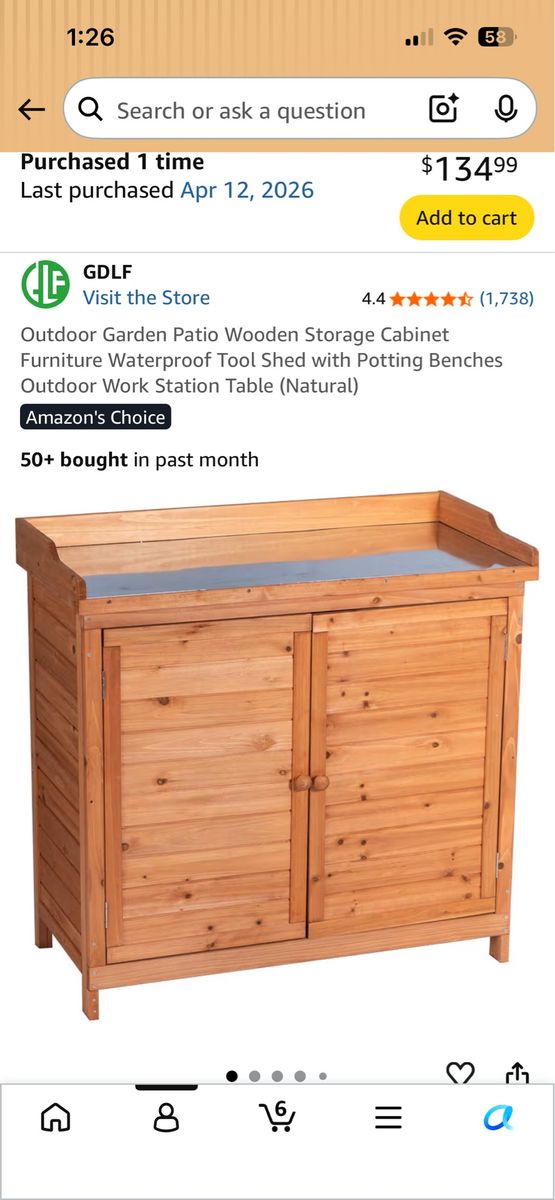 GDLF Outdoor Wooden Garden Patio Storage Cabinet Tool Shed with Potting Benches Work Station Table