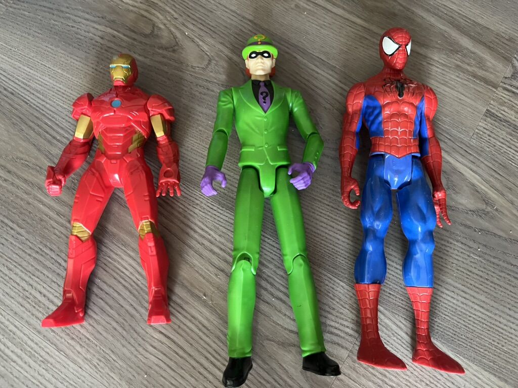 Iron Man Spider Man And Riddler Large Figures