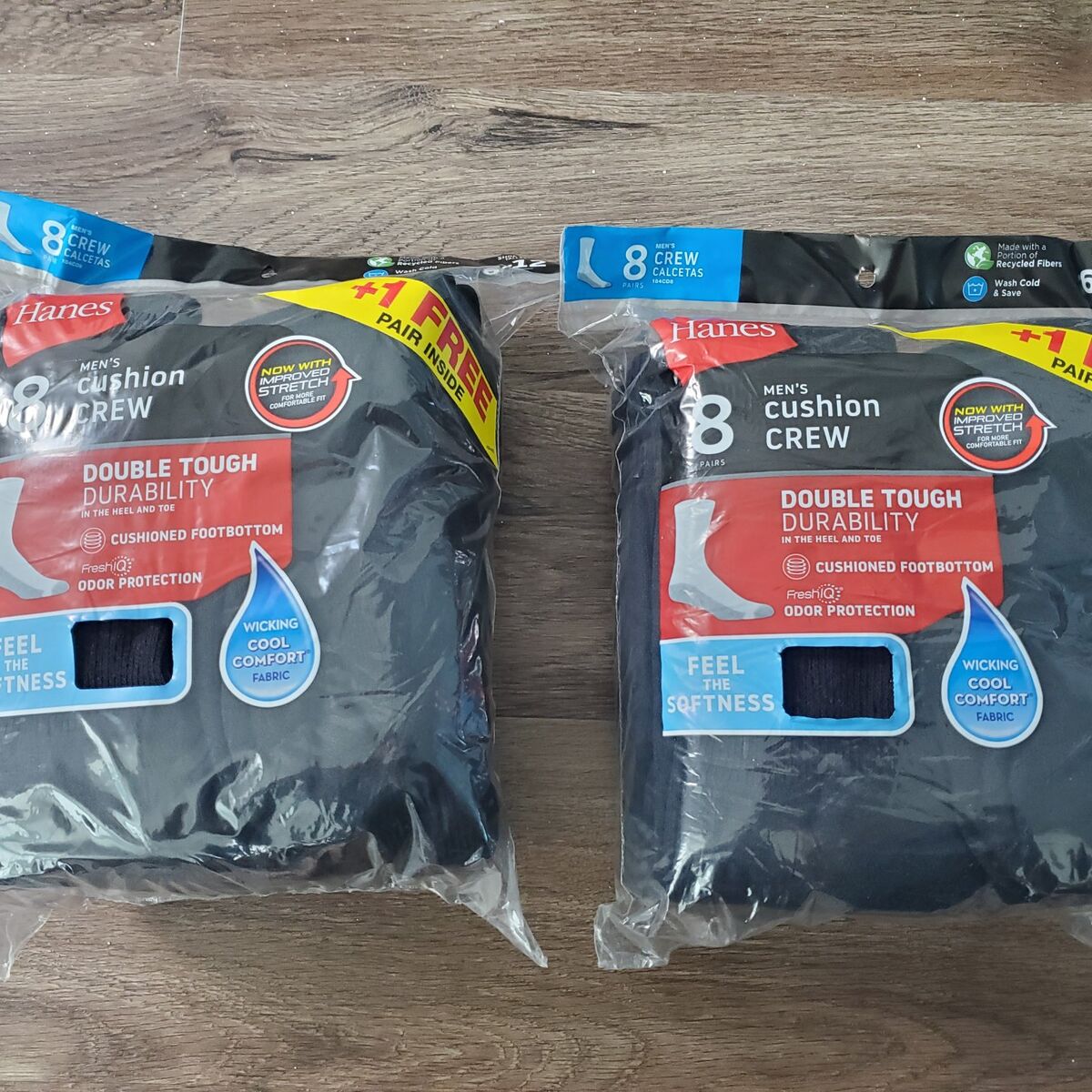 New 9 Pack Hanes Men's 6-12 Crew Socks Black