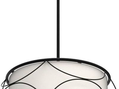 Modern Drum Lighting Chandelier, 3-Light Pendant Light Fixture with Fabric Shade