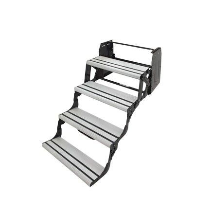 Lippert Alumi-Tread 8" Rise / Drop Manual Steel RV Non-Slip Quad Steps Replacement Assembly
