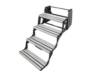 Lippert Alumi-Tread 8" Rise / Drop Manual Steel RV Non-Slip Quad Steps Replacement Assembly