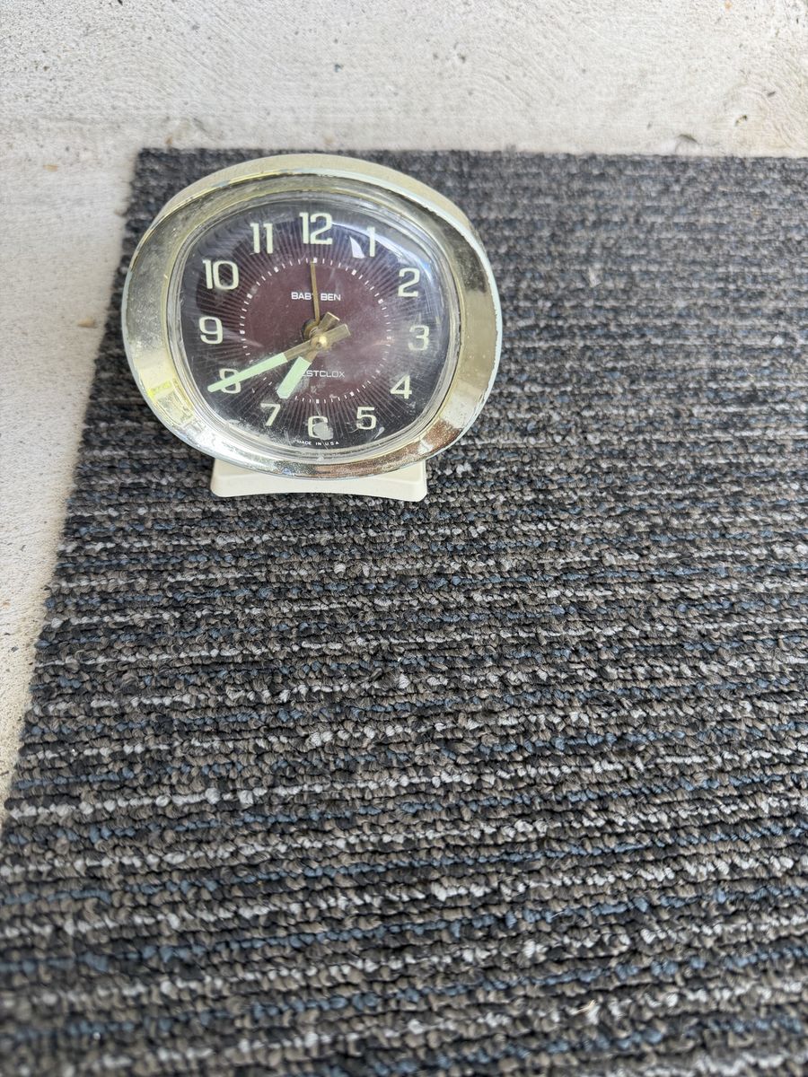 Vintage Westclox Baby Ben Alarm Clock - Brown Dial Gold Tone