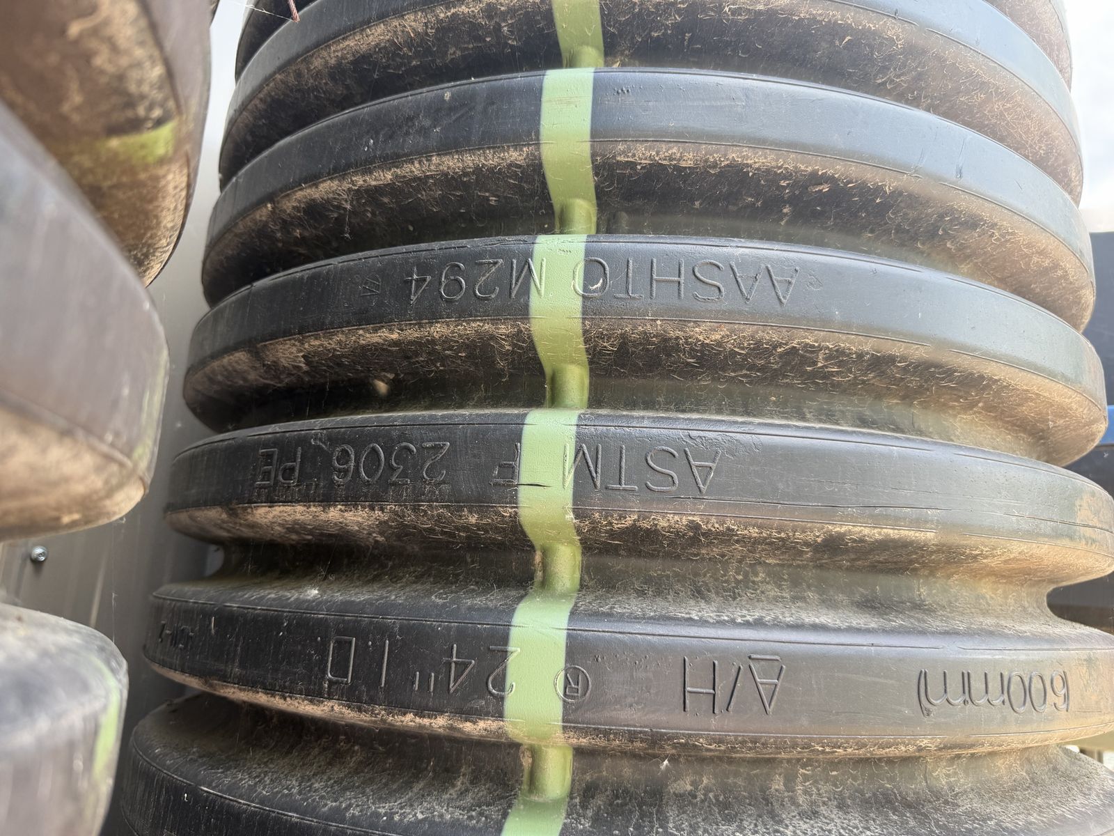 2x 9’ HDPE 24” Corrugated Culvert Pipe - Drainage / Driveway / Pond (AASHTO)