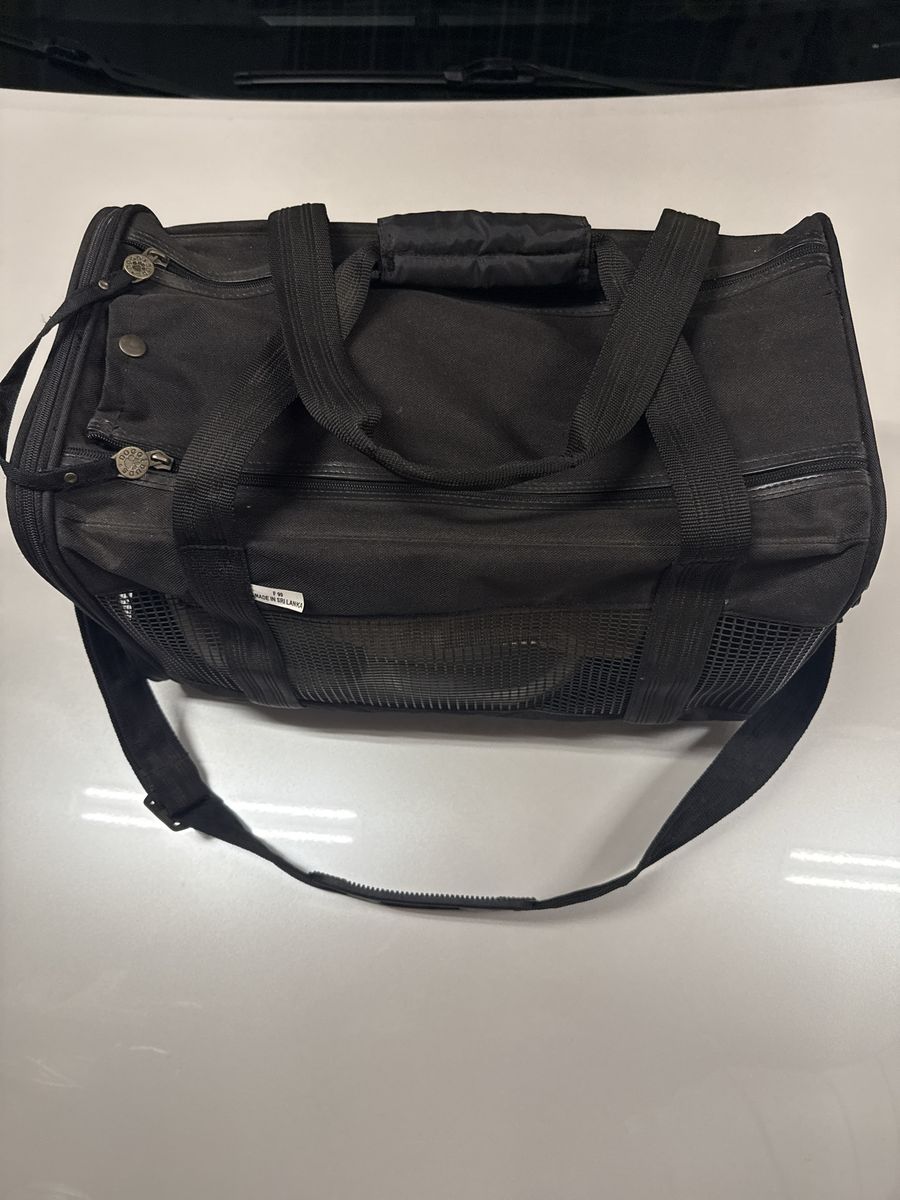 Black Mesh Pet Dog Animal Carrier Bag with Shoulder Strap