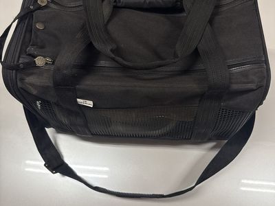 Black Mesh Pet Dog Animal Carrier Bag with Shoulder Strap