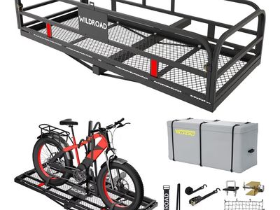 Hitch Cargo Carrier with Bike Rack Attachment