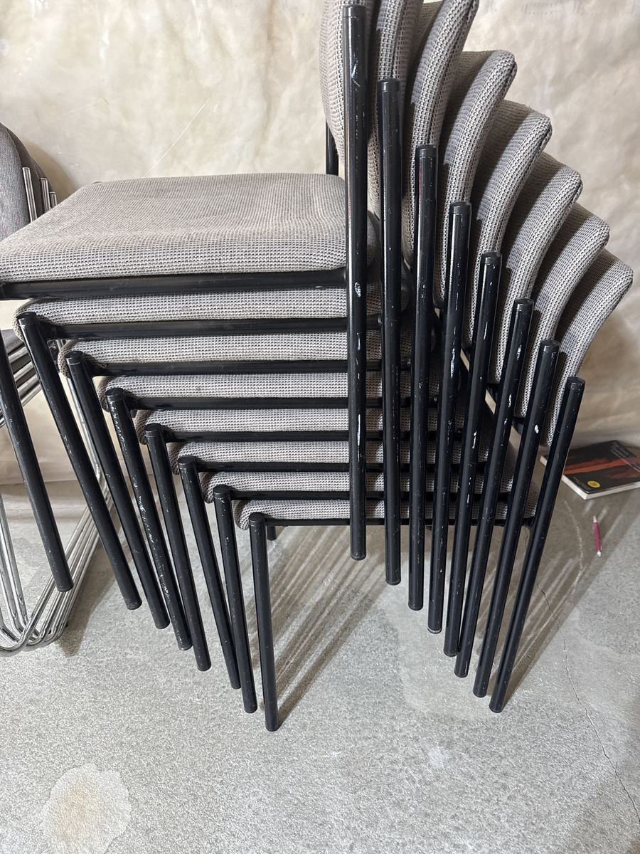Stackable Gray Fabric Conference Chairs