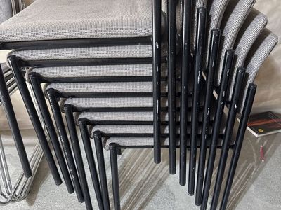 Stackable Gray Fabric Conference Chairs