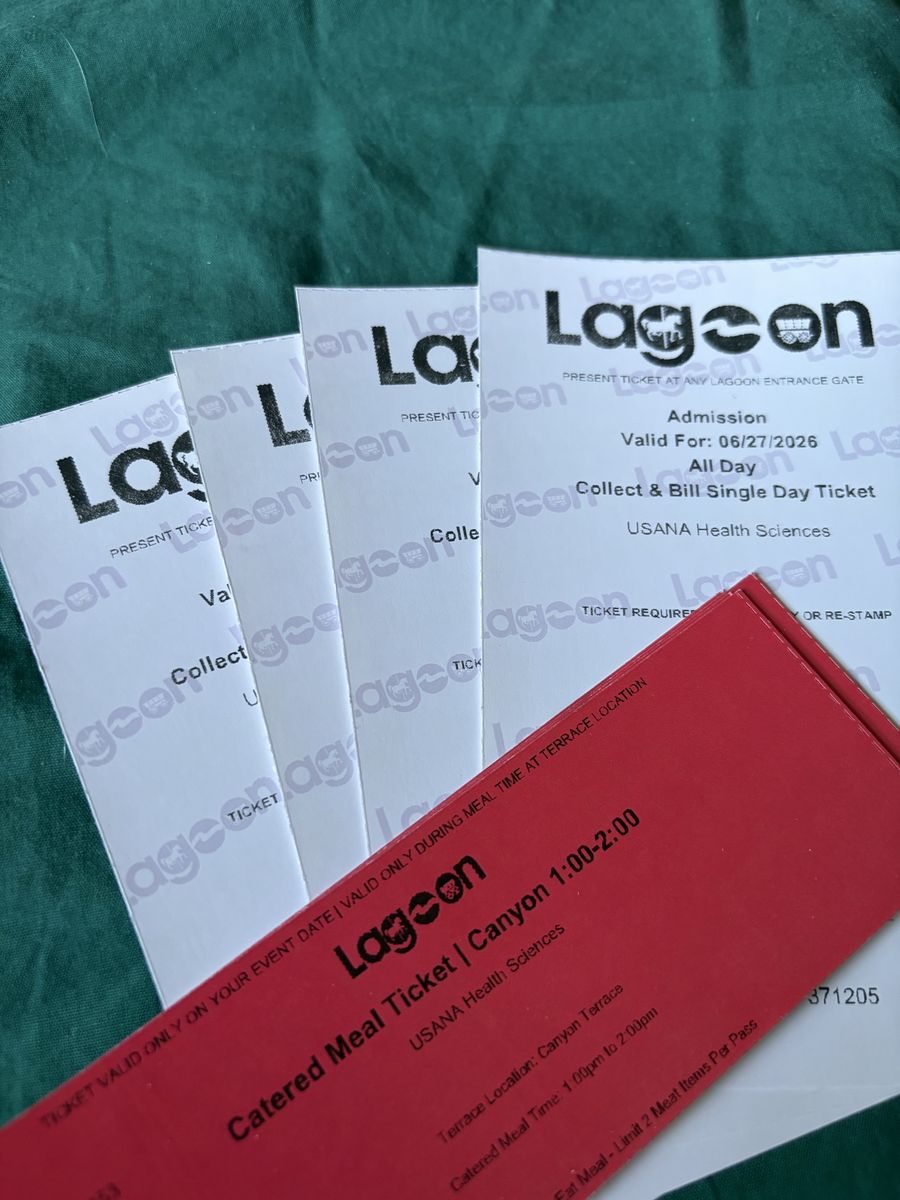 4 Lagoon Tickets Saturday 6/27 ($70/ticket)