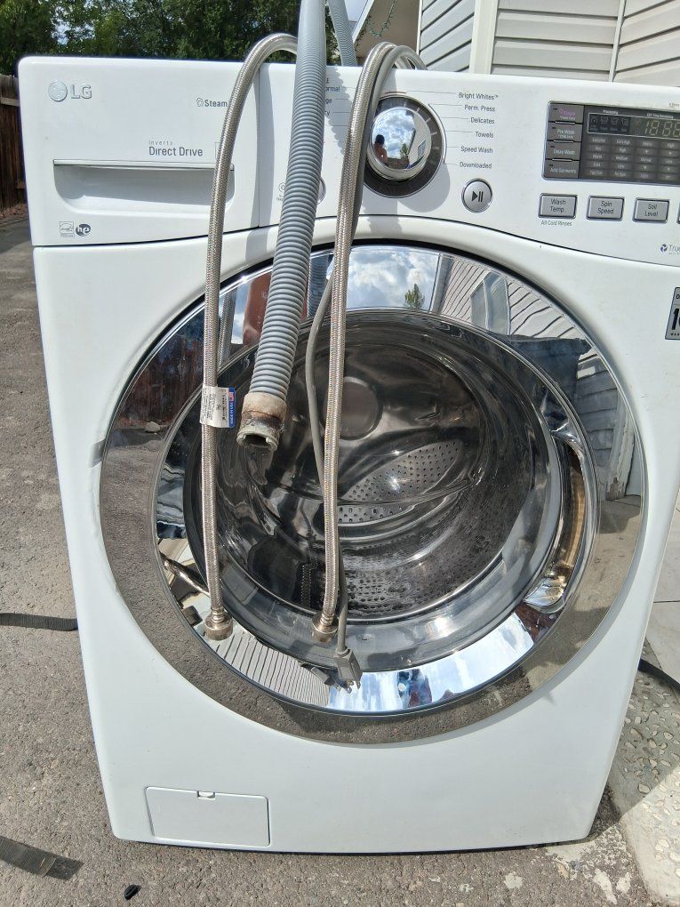White LG front load washer