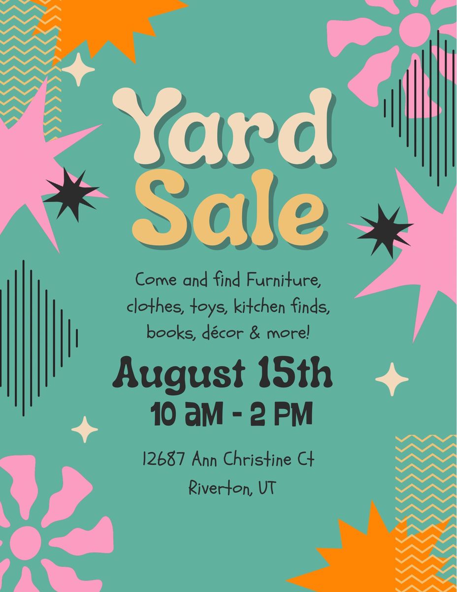 Yard Sale Aug 15th