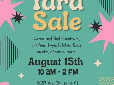 Yard Sale Aug 15th